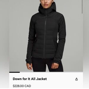 Lululemon  down for it all jacket